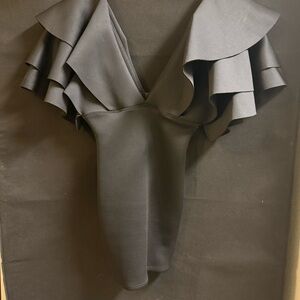 Elegant Black Ruffle Dress